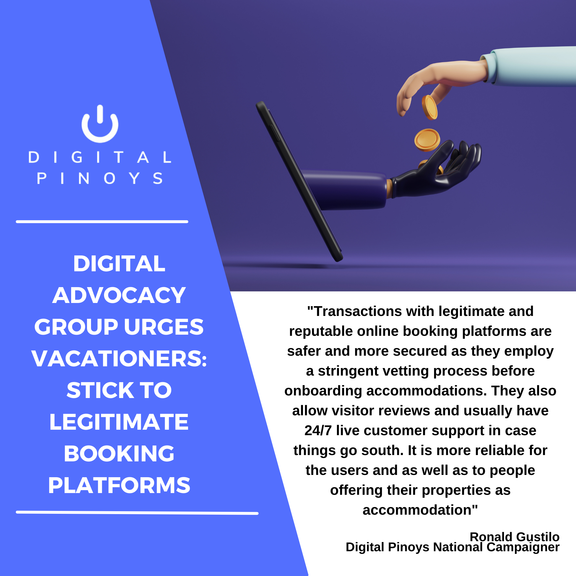 You are currently viewing <strong>Digital advocacy group urges vacationers: stick to legitimate booking platforms</strong>