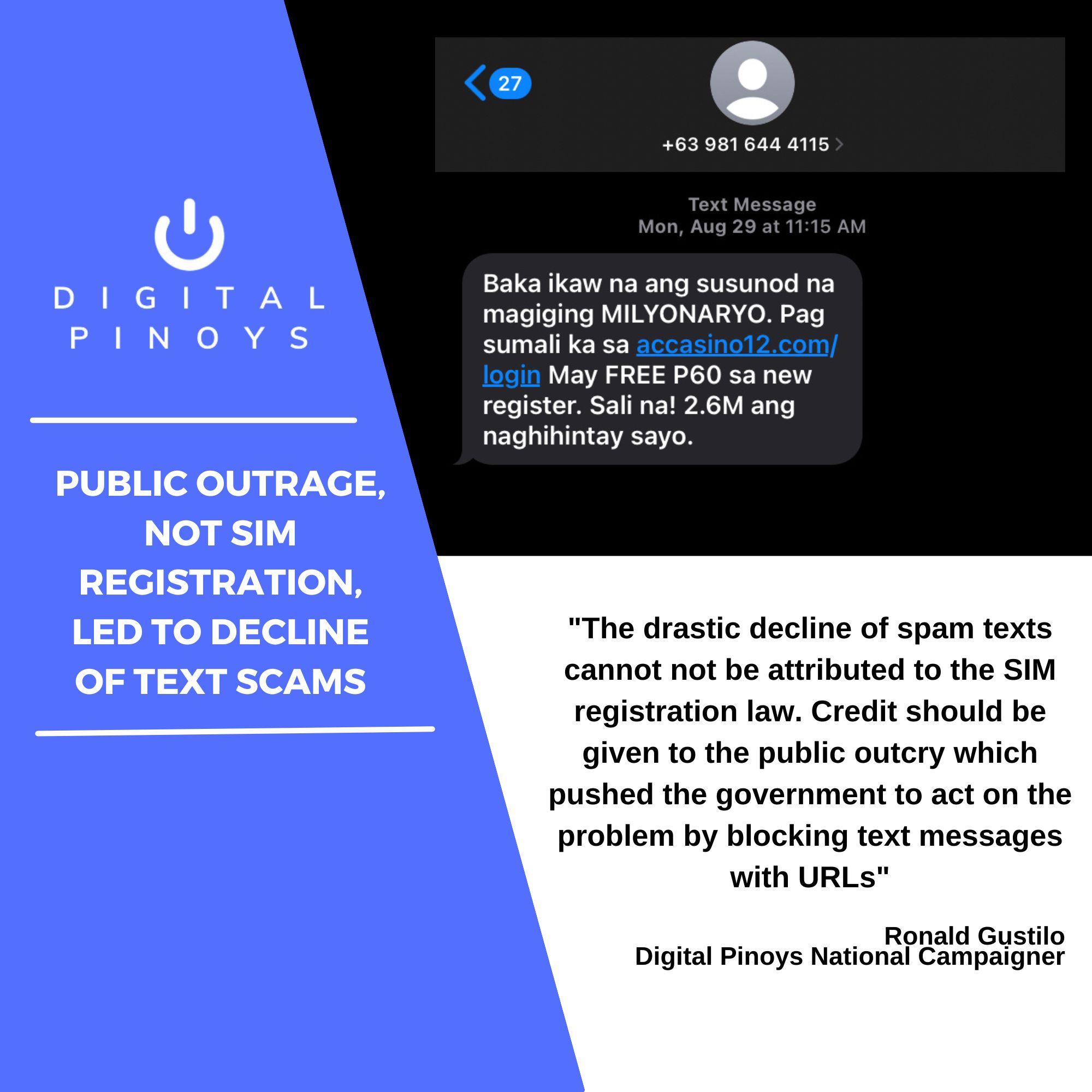 You are currently viewing Public outrage, not SIM registration, led to decline of text scams