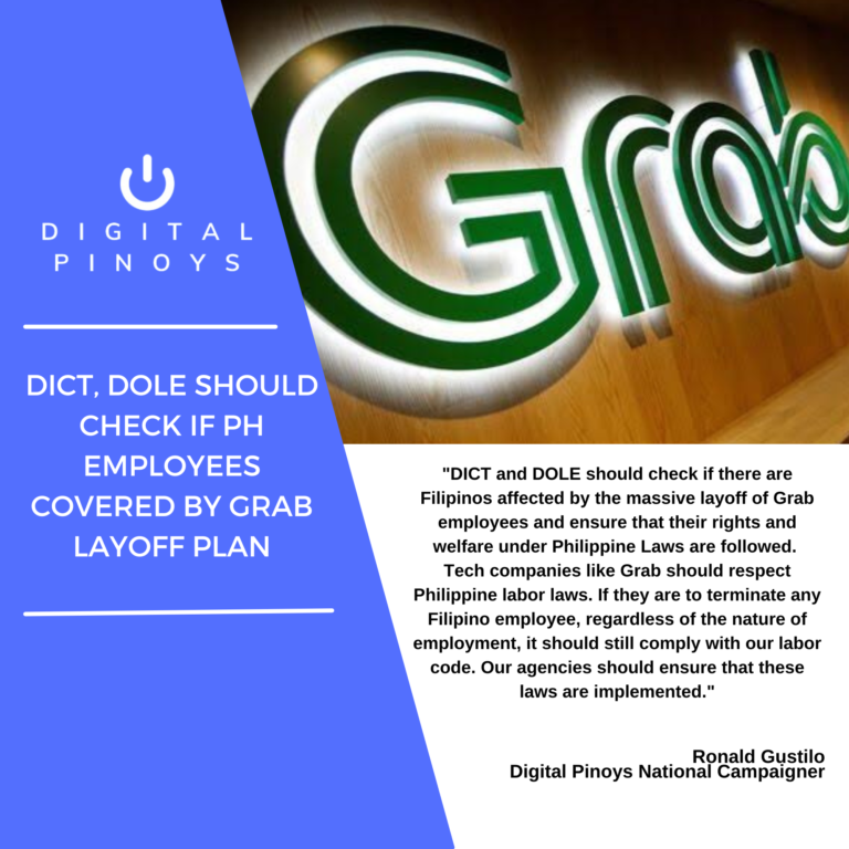 Read more about the article DICT, DOLE should check if PH employees covered by Grab layoff plan