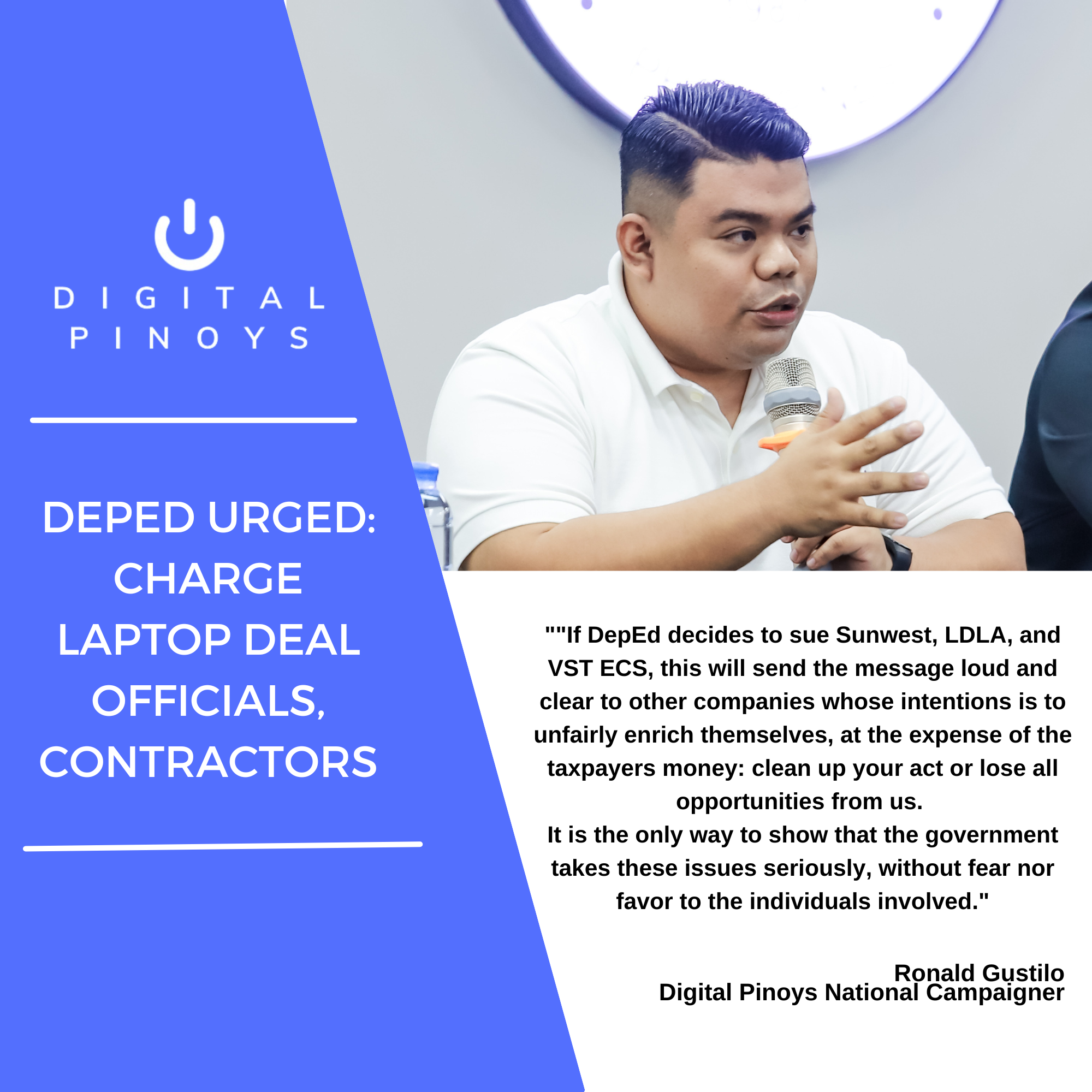 You are currently viewing DepEd urged: Charge laptop deal officials, contractors