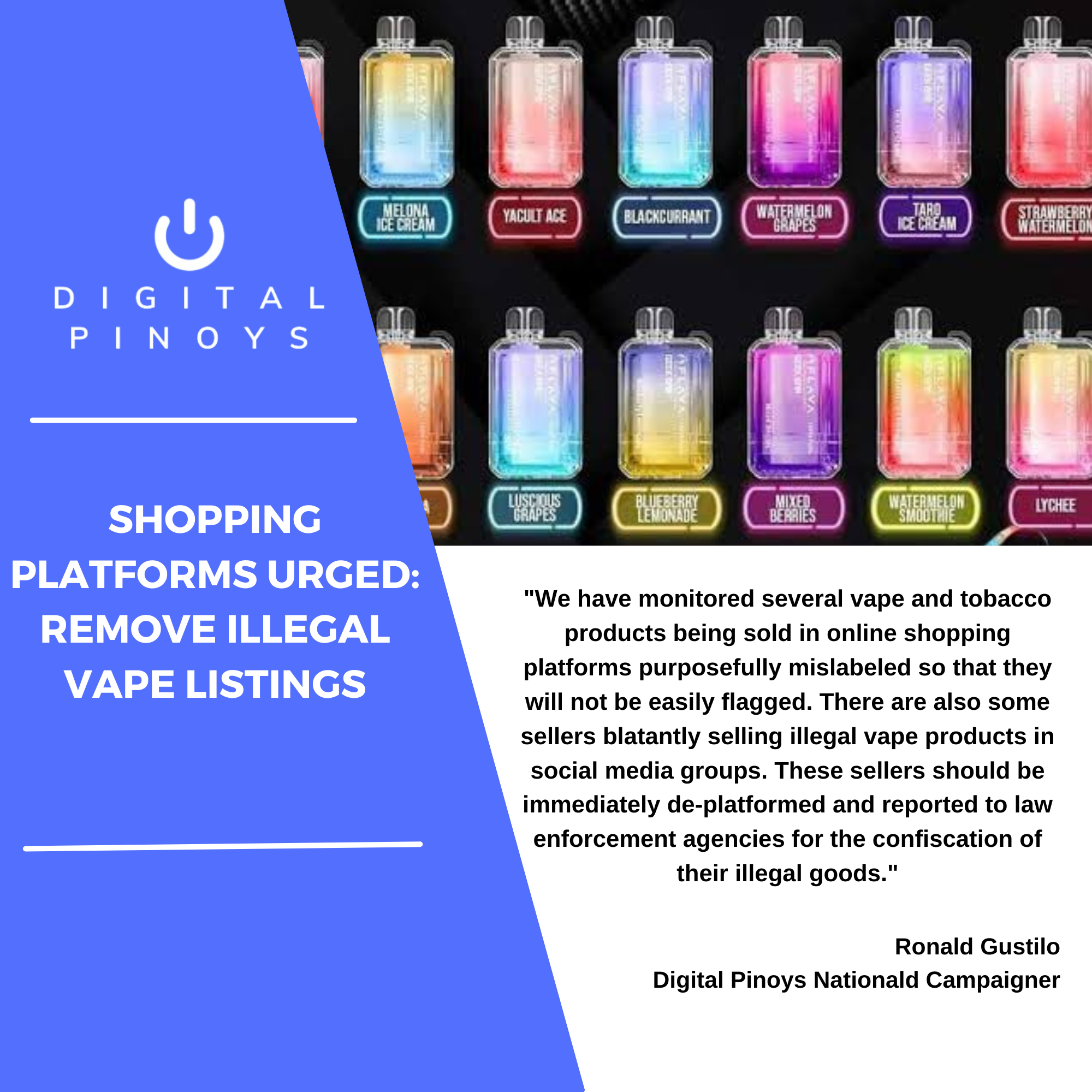 You are currently viewing Shopping platforms urged: Remove illegal vape listings