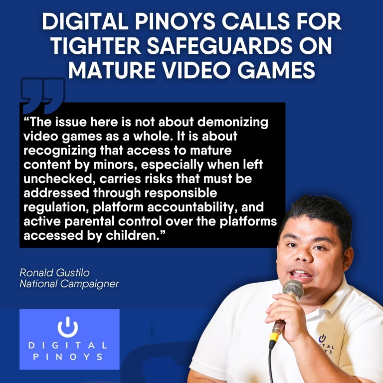 Read more about the article Digital Pinoys Calls for Tighter Safeguards on Mature Video Games