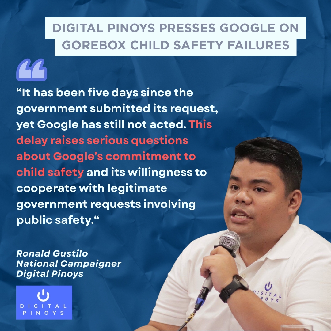 Read more about the article Digital Pinoys presses Google on GoreBox child safety failures