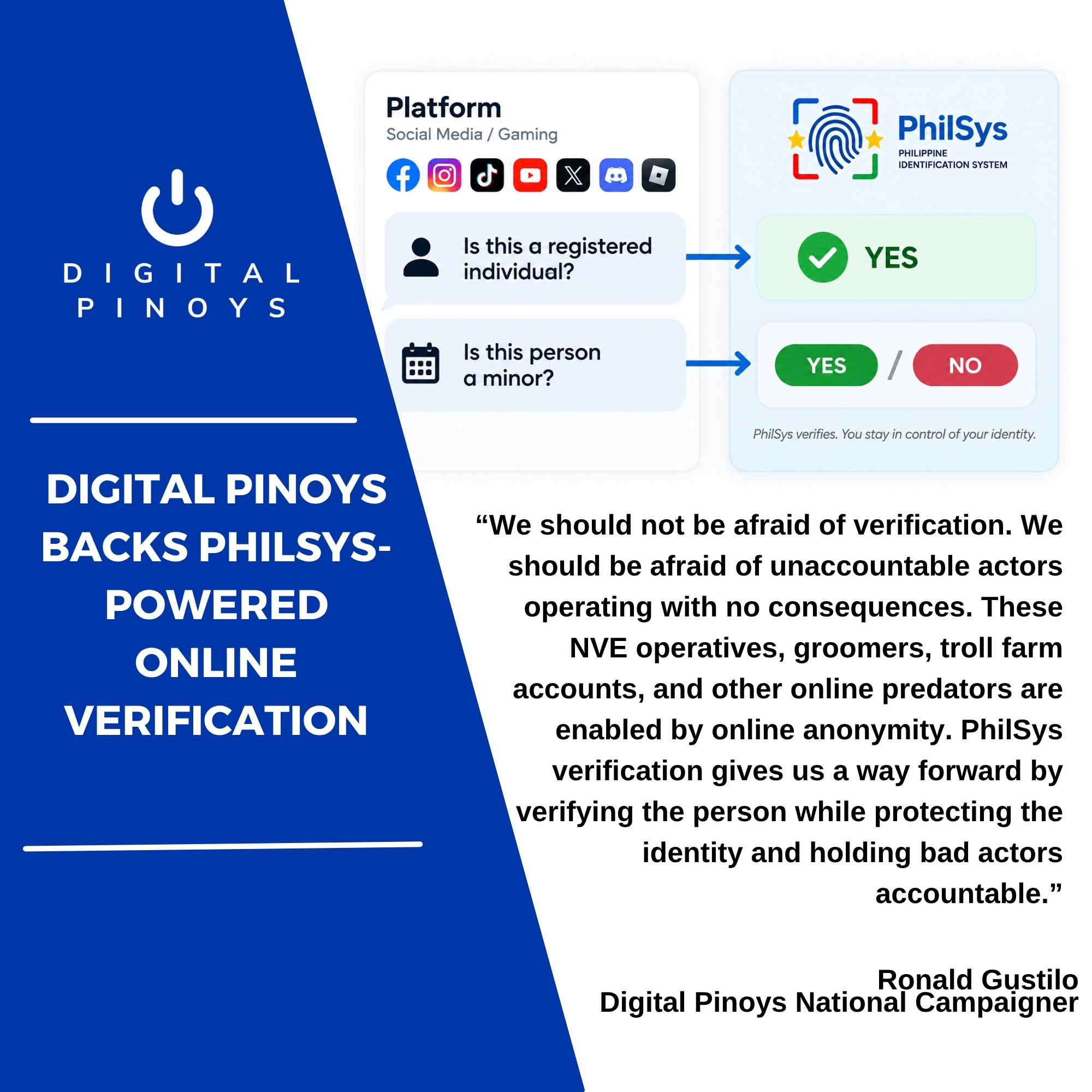 Read more about the article Digital Pinoys Backs Philsys-Powered Online Verification