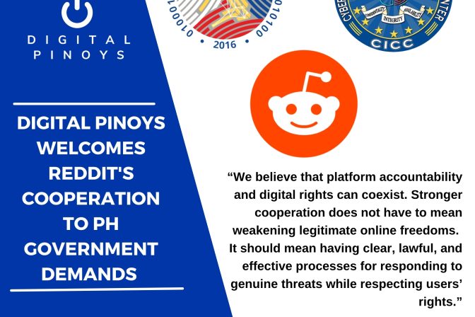 Digital Pinoys welcomes Reddit’s cooperation to PH government demands