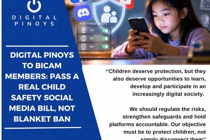 Digital Pinoys to Bicam Members: Pass A Real Child Safety Social Media Bill, Not Blanket Ban